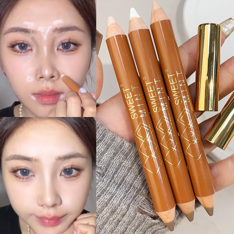 Double-ended Contouring Pen Face Brightening Corrector Nose Shadow Sculpting Natural 3D Highlighter Shading Stick Makeup