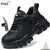 Women Safety Shoes For Work Safety Boots Breathable Steel Toe Puncture Proof Sport Work Sneakers Construction Tactical Boots