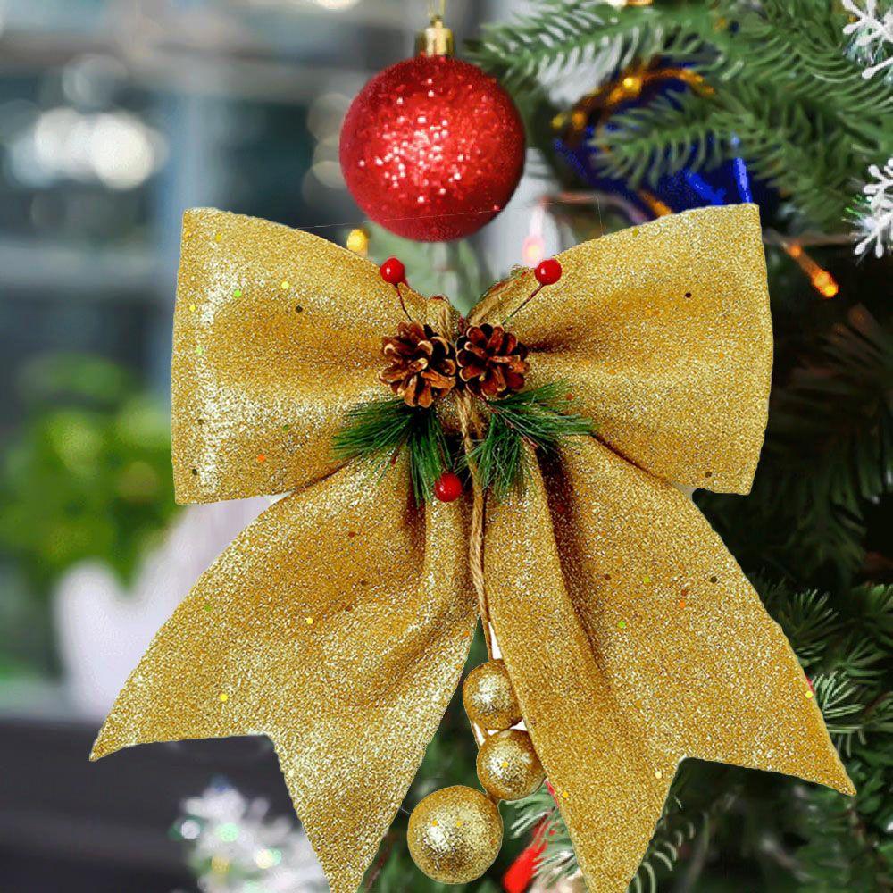 Christmas Tree Handmade Pine Cones Home Ornament Bow Ties Christmas Bow Christmas Decoration