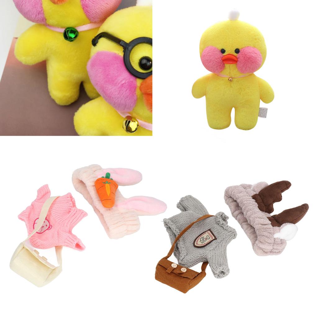 3 Piece Set Duck Plush Toy Clothes Washable Plush Plush Duck Clothing DIY Match Cartoon Stuffed Duck