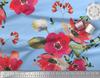 Soimoi Japan Crepe Satin Fabric Leaves & Poppy Flower Print Sewing Fabric Metre 42 Inch