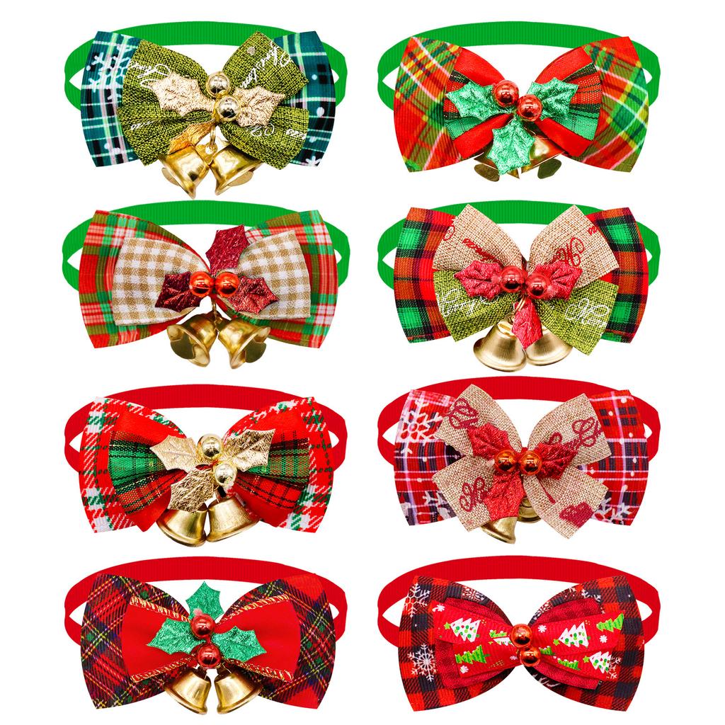 Weihnachts-Hundehalsband mit Glocke Krawatte Haustier Katze Krawattenhalsband Modisches Verstellbares Halsband Katze Hund Kleidung Haustierbedarf Neujahrsgeschenk