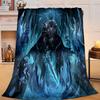 1PC Game Warcraft Darkness Warrior Flannel Blanket Gift, Suitable for Both Men And Women, Soft Ideal for Beds And Sofa, Birthday Or Christmas Gift