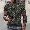 Fashion Men's Crew Neck Short Sleeve 3D Casual Color Printing Casual Short Sleeve Crew Neck T-Shirt