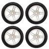 4PCS RC Car Wheels Pentagram Designed Rubber Plastic RC Car Tires Set for 1/16 Car Models Replacement Black