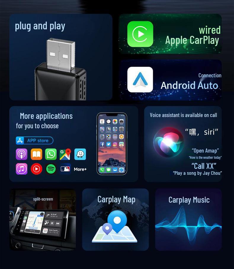 Cutie Smart Interconectare Apple CarPlay & Android Auto pentru Mașini