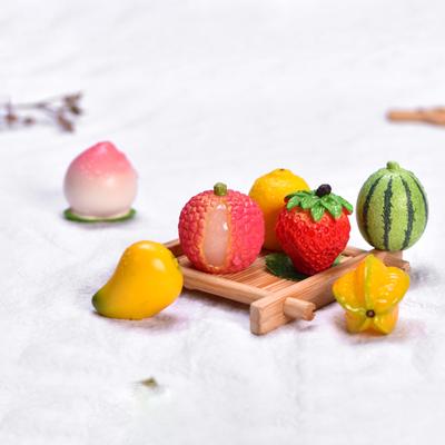 Figuren Miniaturen Simulierte Litschi Erdbeere Obst Mikro Landschaft Ornamente Für Home Dekorationen Schreibtisch Dekor Zubehör