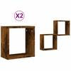Cube Shelves 2 Pcs Smoked Oak 30 X 15 X 30 Cm