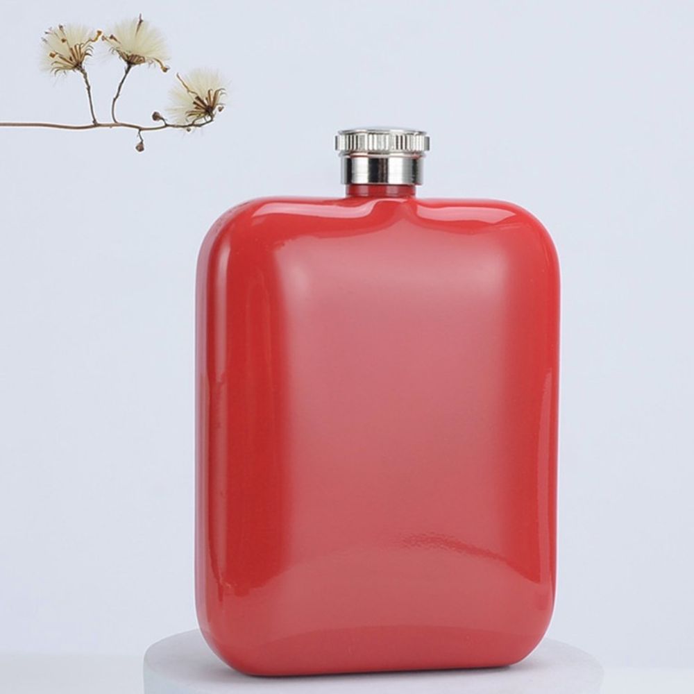 Rectangular 6oz Wine Flagon 304 Stainless Steel Whiskey Pot Mini Pocket Hip Flask Camping