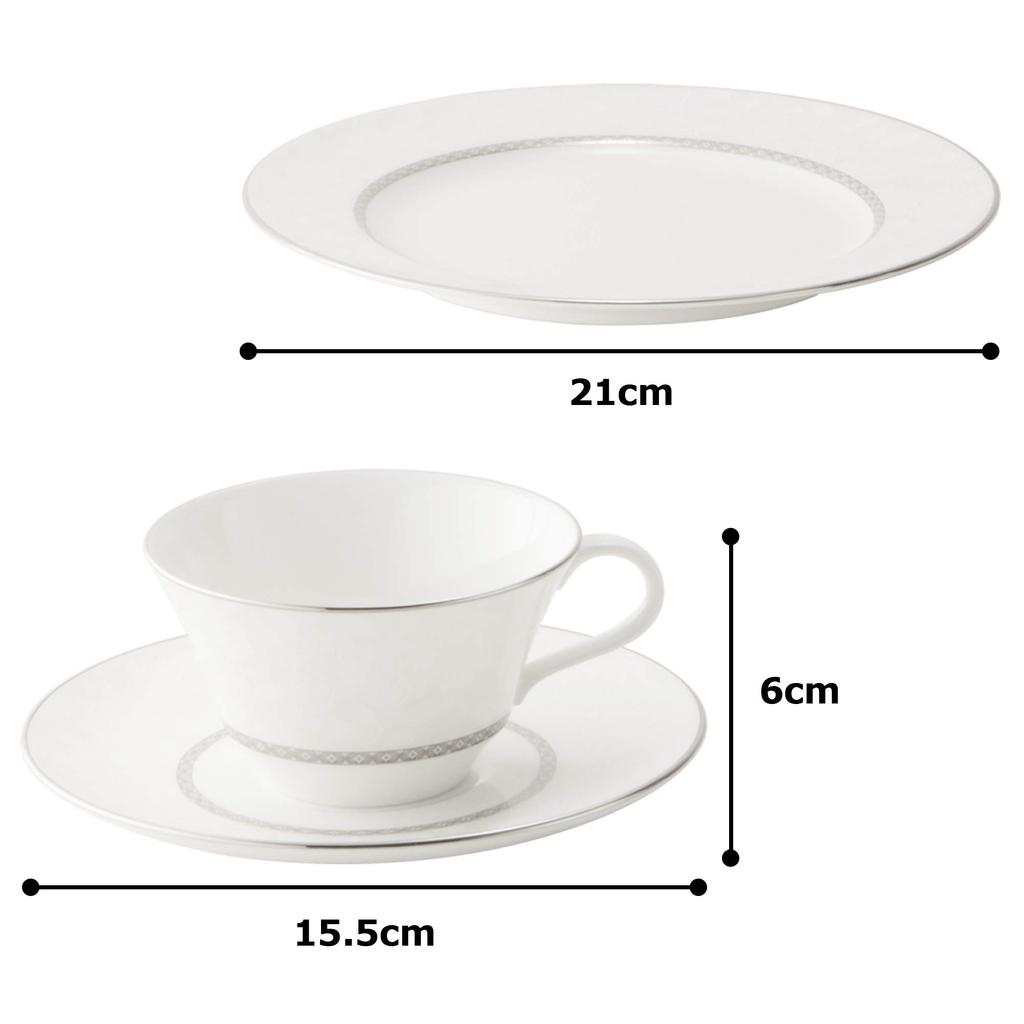 NARUMI Tableware Set Milano Bianca Tea Time Set Pair White 6 Piece Set 51461-21963P