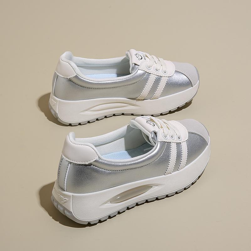 Aphixta Shallow Round Toe Flats Shoes Women Silver Loafers Spring Autumn Women Sneakers Shoes Woman Flat With Female Sneakers