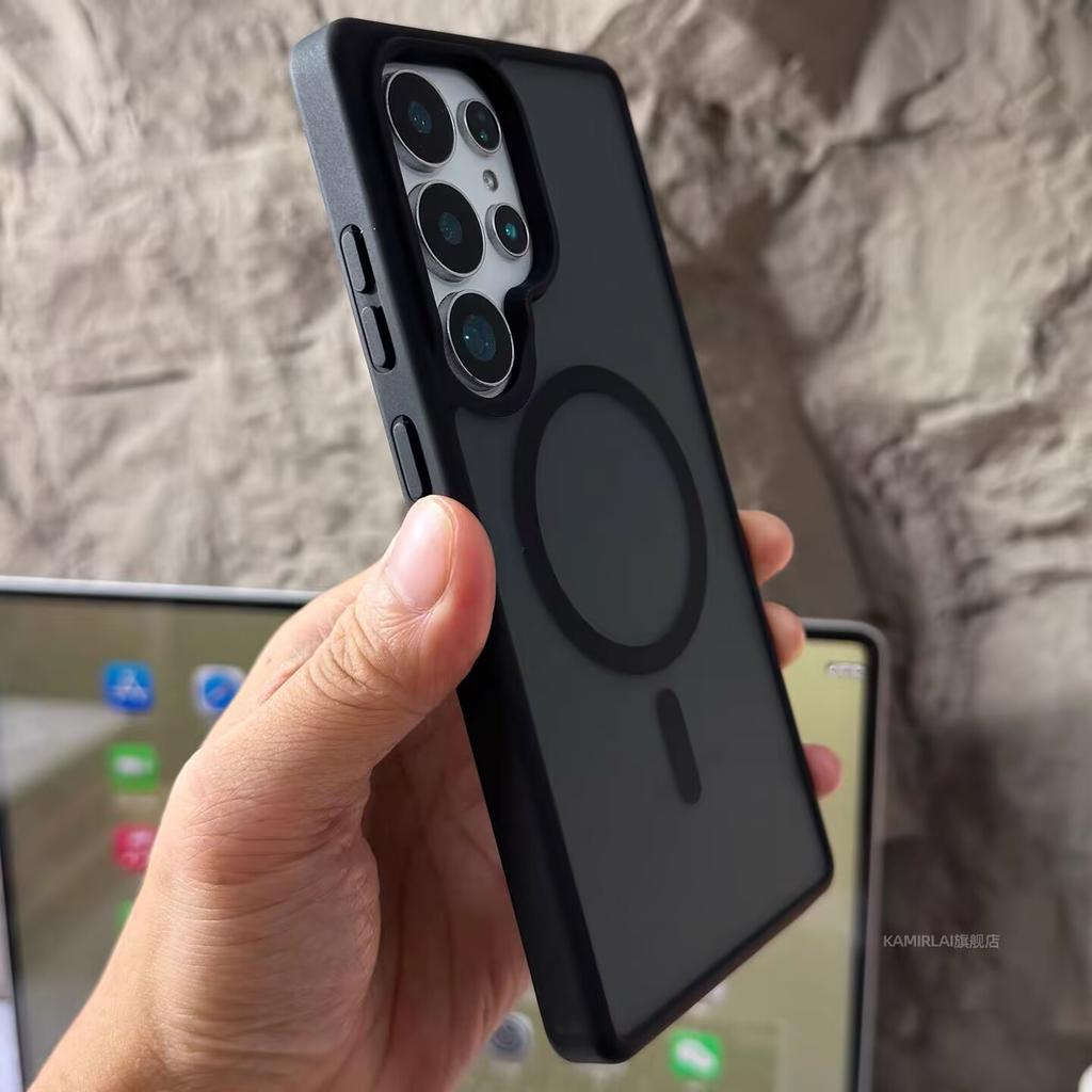 Luxury Matte Translucent For Magsafe Charge Case For Samsung S25 S24 S23 S22 Ultra Plus A56 A36 A26 A16 A55 A35 Frosted PC Cover