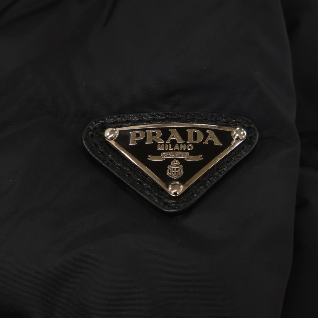 Prada [Domestic Regular] 13AW Leather/Nylon Switch Riders Jacket Jacket 40 blackUsed