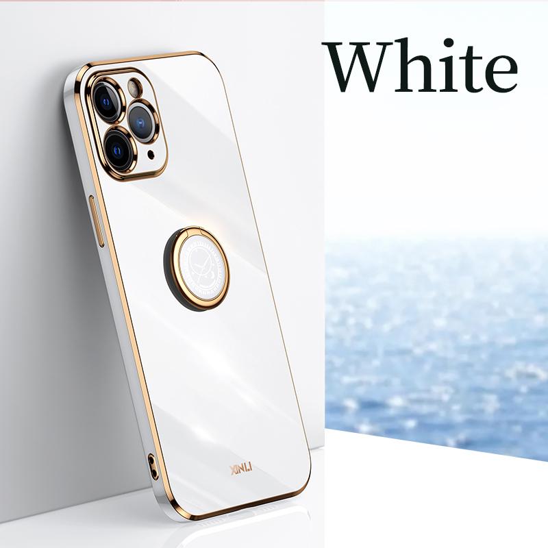 

Чехол-держатель для телефона с квадратным кольцом и покрытием для iPhone 11 12 Pro Max 12pro 11pro 8 7 6 S Plus 10 X Xr, роскошный силиконовый чехол-подставка for iPhone 12 pro