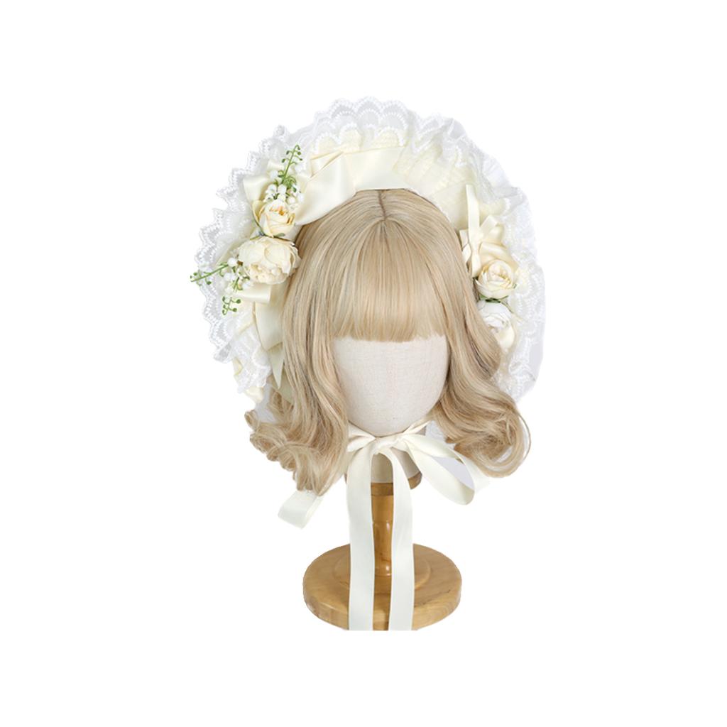 New Color Lolita Hanyang Eclectic Straw Hat Bnt Lace Cla Flower Bow Flat Hat Bonnet Top Hat