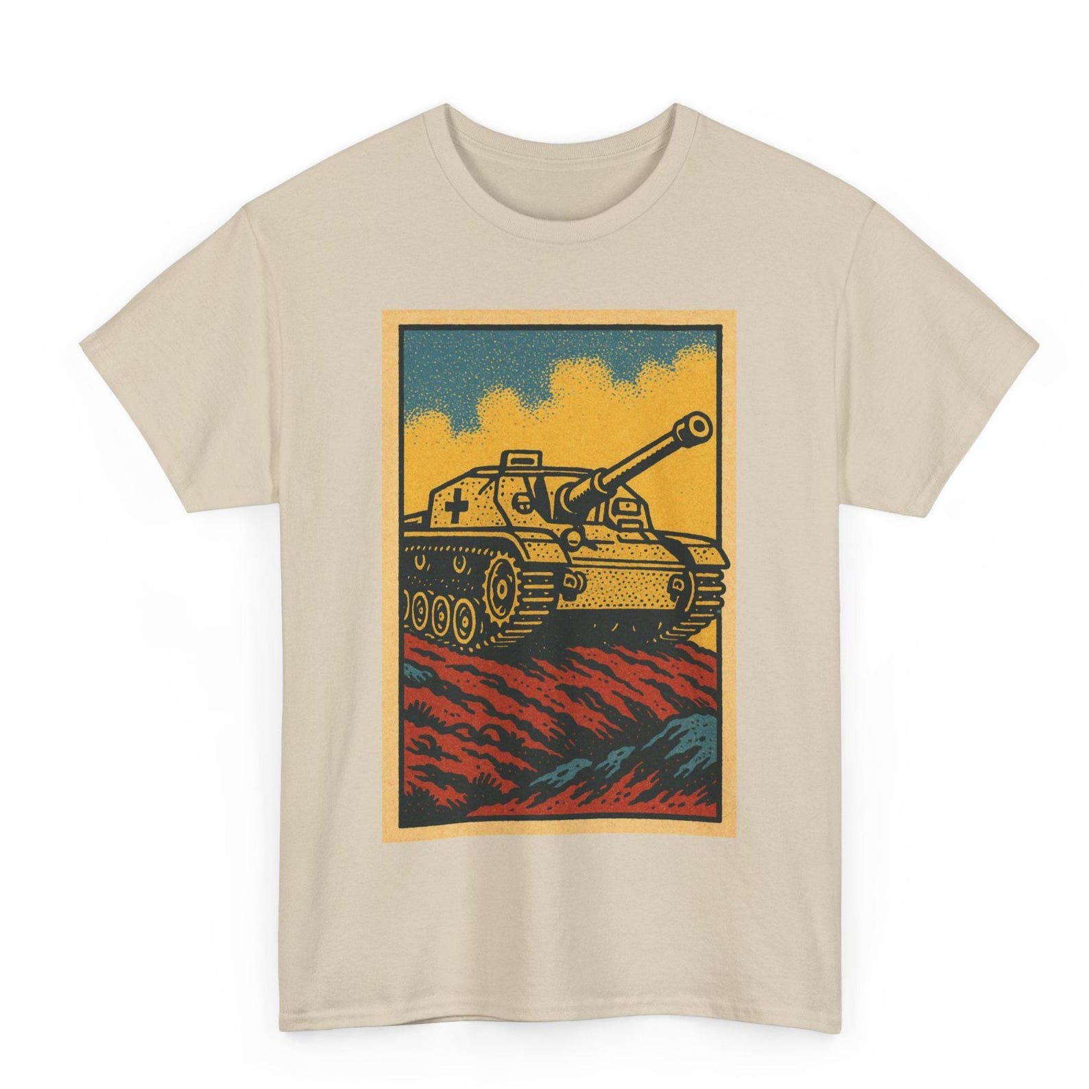 Stug III T-Shirt: Retro Comic WWII German Tank Tee 4XL