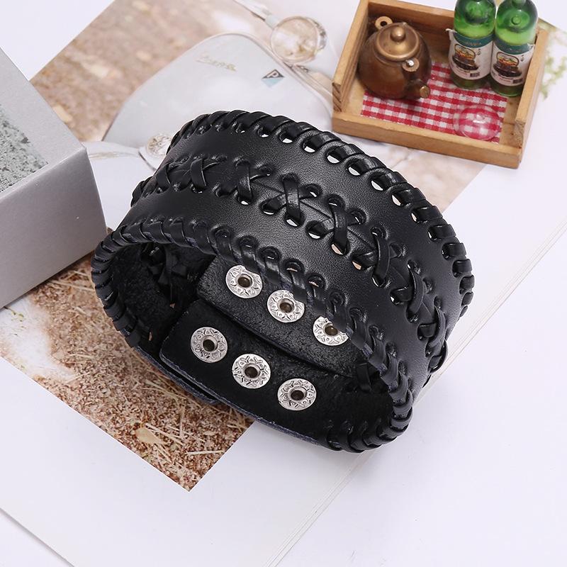 Nuovi Accessori Europei e Americani Braccialetti Punk Gioielli Retrò Intrecciati a Mano