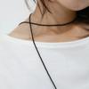 Bead Pearl Tie Necklace - Black