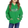 Kinder Langarm Lockerer Pullover Buchstabenaufdruck Kordelzug Kapuzen-Sweatshirt