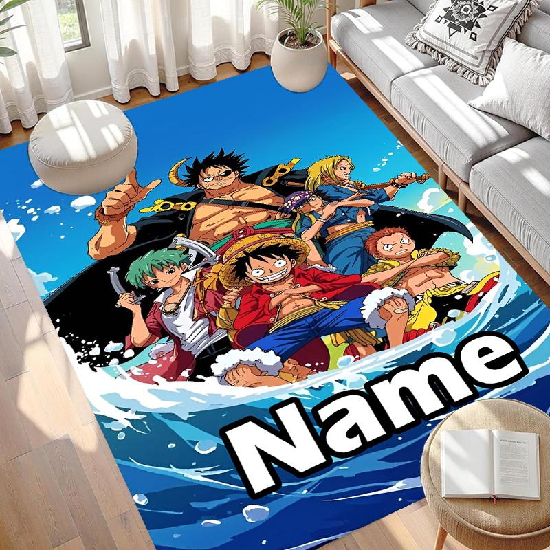 שטיח מודפס One Piece מותאם אישית עם שם, שטיח דקורטיבי רב-תכליתי לבית, לחדר משחקים, דירה, מרפסת, כניסה, מסדרון - מתנה