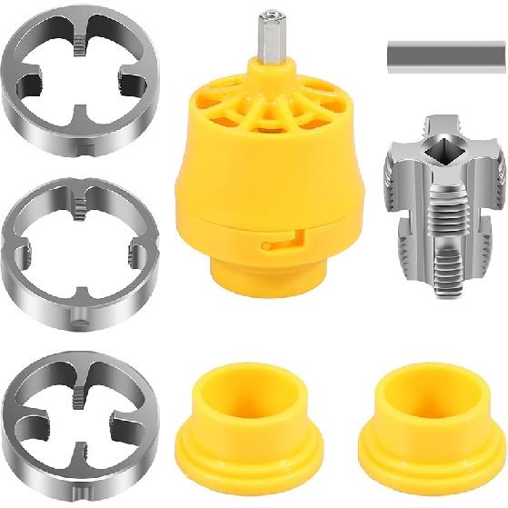 Инструмент для нарезания резьбы из ПВХ для электродрели, набор для нарезания резьбы на трубах из ПВХ, сантехнический инструмент для нарезания резьбы на трубах из ПВХ, сантехнический инструмент для нарезания резьбы на трубах, труба из ПВХ Style 1