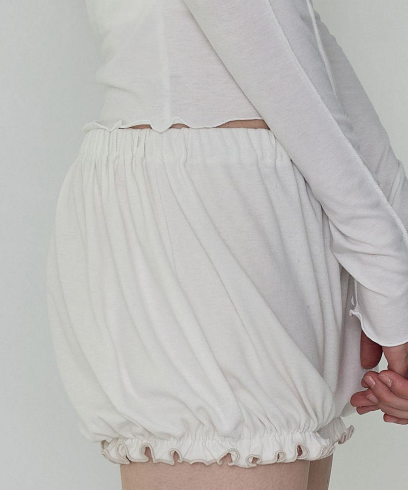 Debiweeo Frill Balloon Shorts Devi-B0093-White