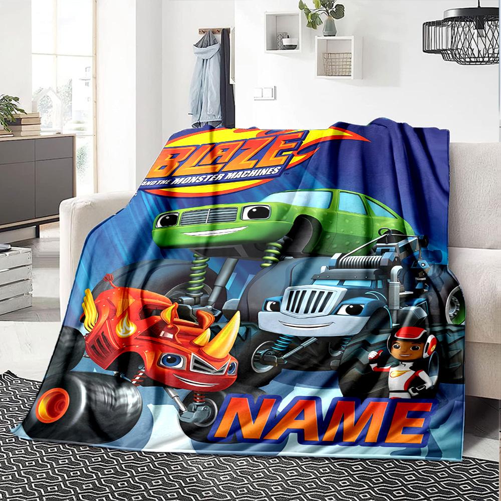 Coperta Ponderata Personalizzabile Blaze e le Macchine Mostruose1 – Nome Personalizzato, Coperta Accogliente per Tutte le Stagioni, Lavabile in Lavatrice, Coperta Personalizzata