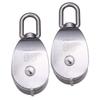 Rocaris 2 Pack M50 Lifting Double Pulley Block 304 Stainless Steel Crane Swivel Hook Double Pulley Roller Loading