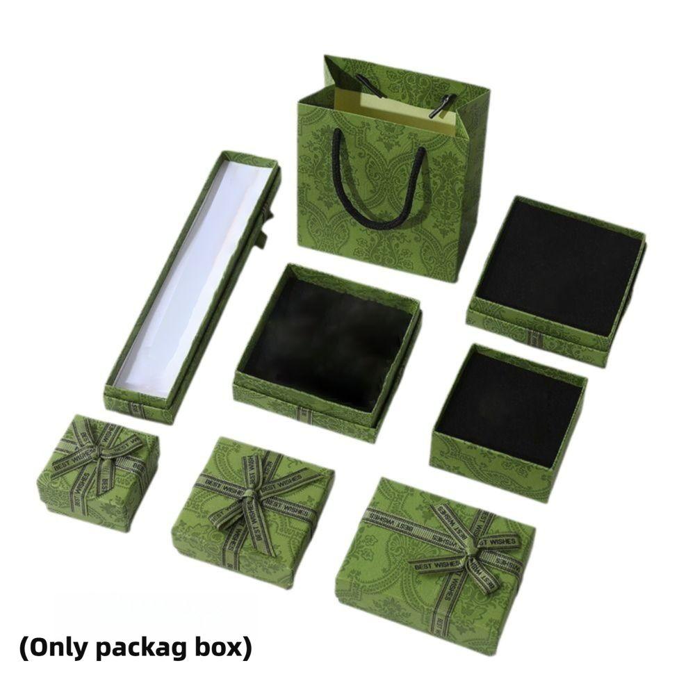 Matcha Green Gift Box Bow Ring Box Fashion Necklace Packaging Box  Luxury Packaging