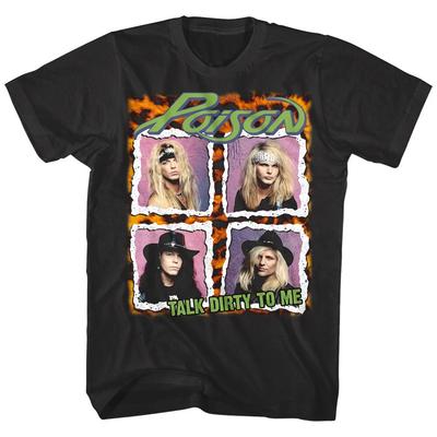 Poison Talk Dirty To Me Obal alba Pánské tričko Metalová rocková kapela Merch z turné Top