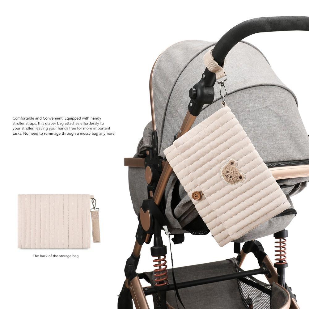 Foldable Baby Diaper Bag Bear Stroller Pouch Cute Diaper Organizer  Travel