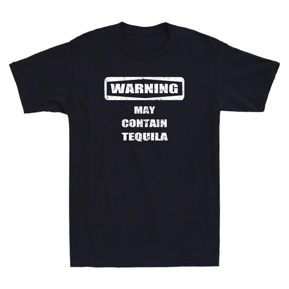 Warning May Contain Tequila Funny Drinking Saying Vintage Men s T-Shirt Gift Tee S