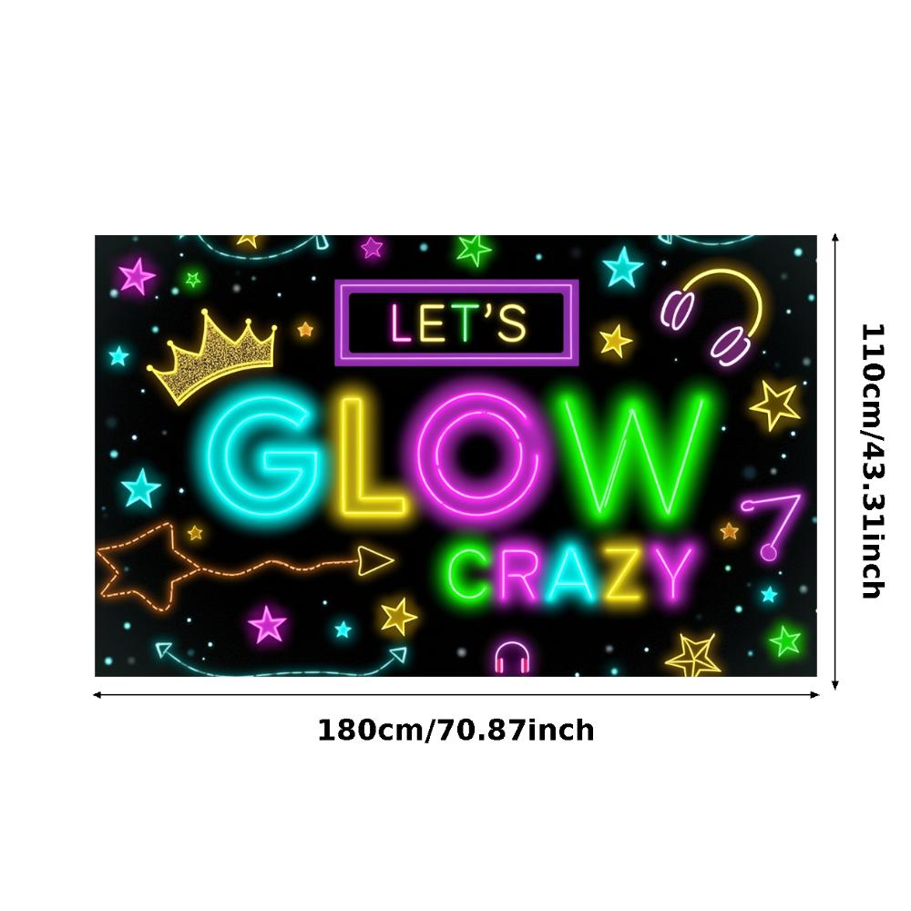 Neon Decoration Headphones Design Neon Party Banner Event Backdrop Party Prop Glow Party Banner For Night Event