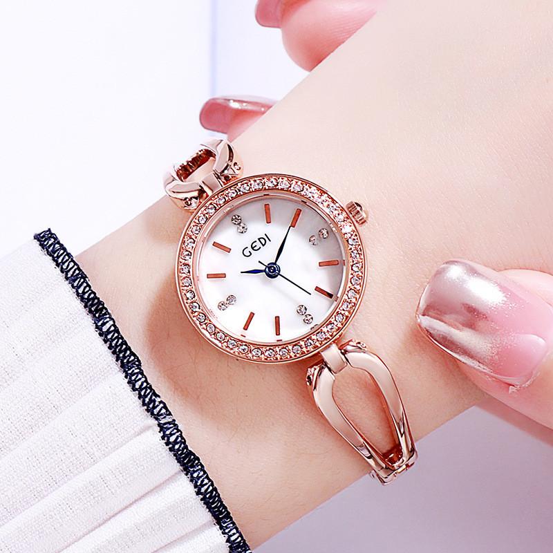 Gadi Luxury Alloy Womens Quartz Watch With Rhinestone Decor For Casual Fashion