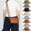 New Vintage Round Bag - Wide Strap Double Zipper Crossbody Purse Retro Phone Shoulder Bag for Women Minimalist Casual Style