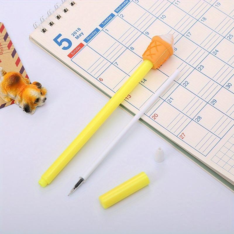 10pcs 0.5mm Pen Tip Creative Fries Cola Burger Ice Cream X Shape Gel Pen Fast Food Shape Cartoon Silicone Tip Gel Pen