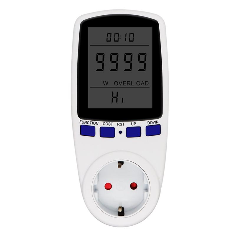 Digital LCD Power Meter Wattmeter Socket Wattage Kwh Energy Measuring Outlet 220V AC EU Overload Protection 7 Display Models