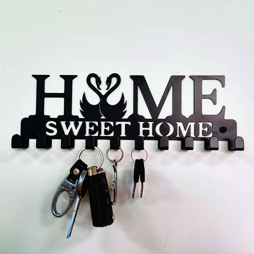 1 pz. Supporto portachiavi decorativo da parete Sweet Home, gancio da parete per chiavi, supporto portachiavi creativo per porta d'ingresso