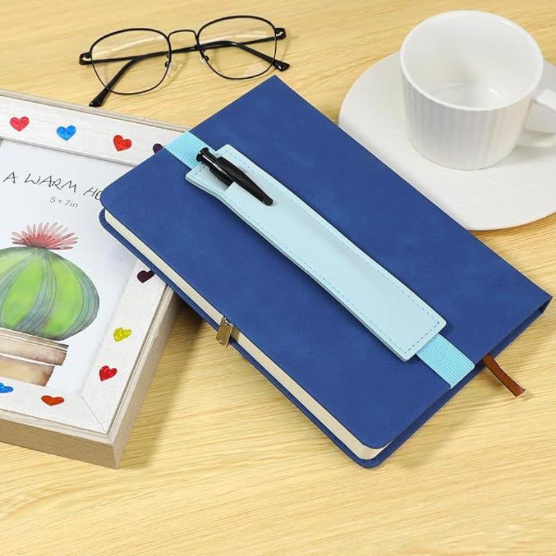 Pu Leather Elastic Notebook Band Holders Adjustable Pen Sleeve Pencil Pouch Holder Strap For Notebook Binder