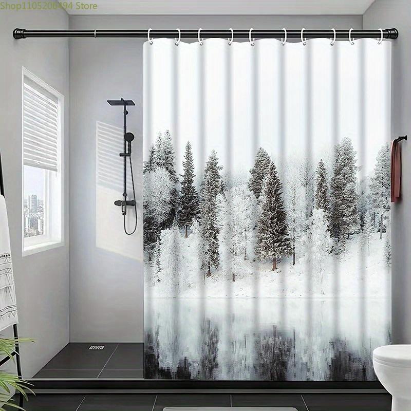 Jit1pc Scenic Pattern Shower Curtain, High-End Elegant Bathroom Curtain, Printed Decorative Shower Curtain for Home, Partition