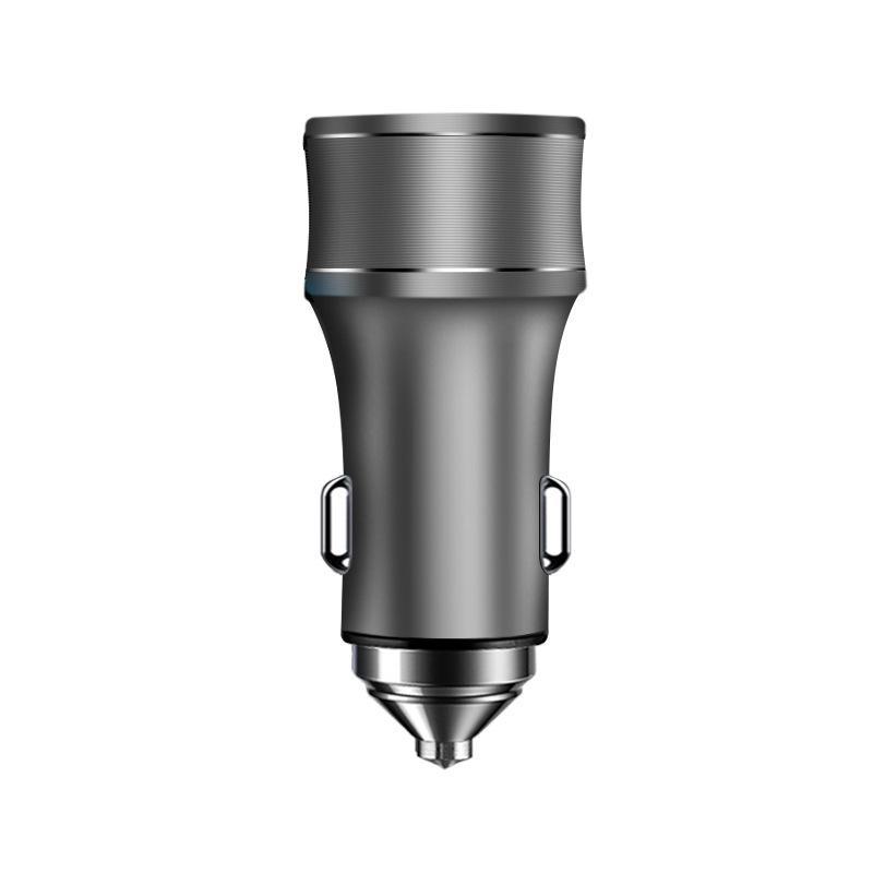 36W Dual USB Type-C Fast Car Charger with Metal QC3.0
