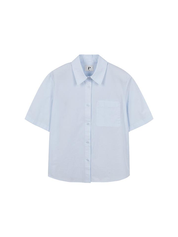 Polhaem Women'S) Poplin Short Sleeve Oversized Shirt_Phf2Wc2123