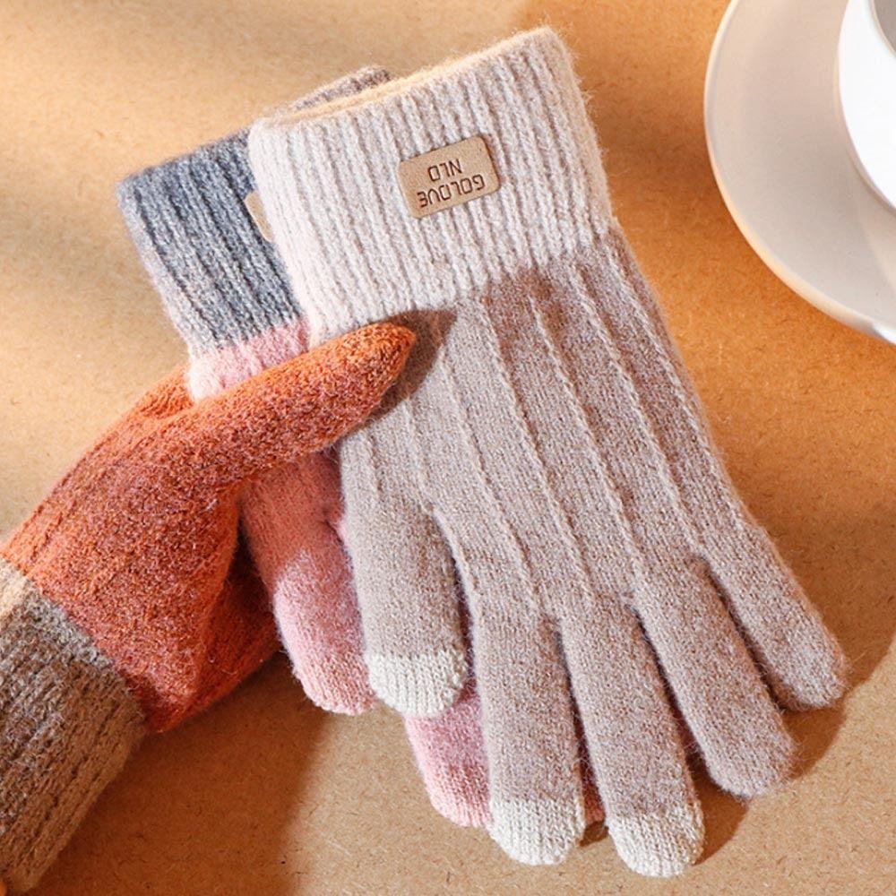 Plus Velvet Touch Screen Mittens Thicken Knitted Gloves Outdoors   Men Women