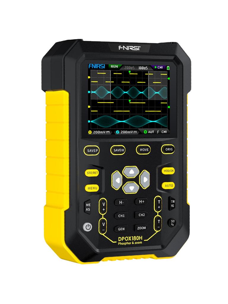 FNIRSI DPOX180H Handheld-Zweikanal-Digitaloszilloskop 180 MHz-3 DB 2-in-1-Funktionssignalgenerator Fluoreszenzanzeige ZOOM