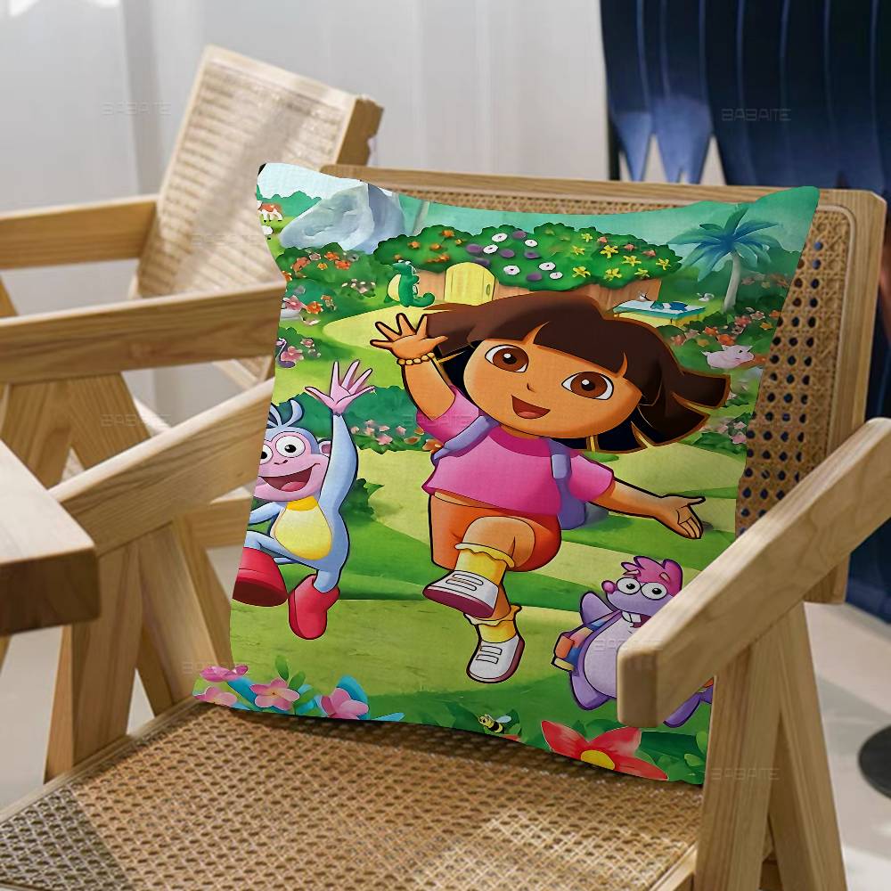 Cartoon D-Dora The E-Explorer Pillow Cover Design Cushion Cover Decor Holiday Decorati