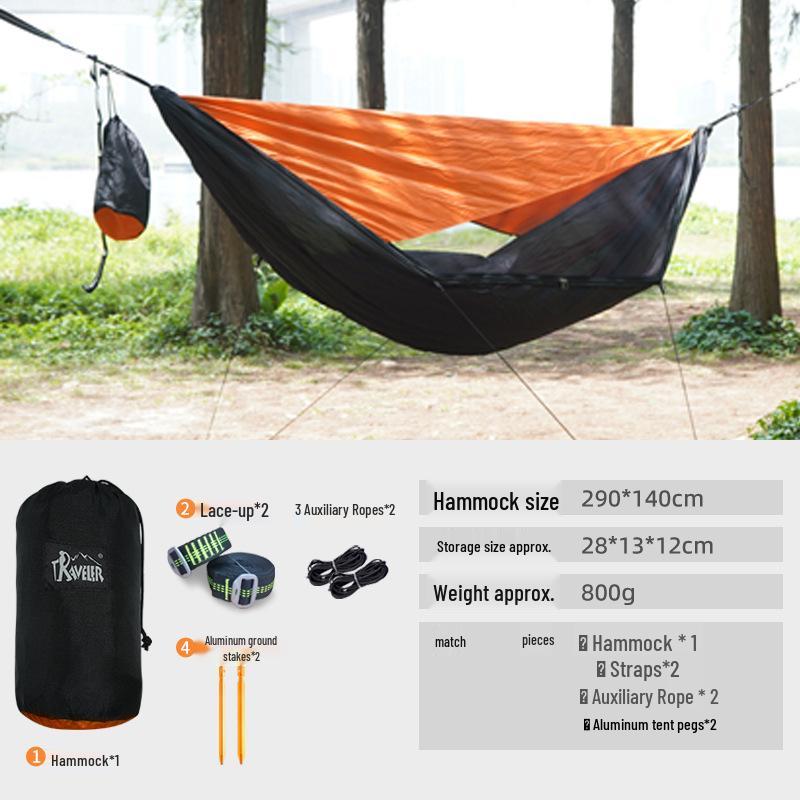 

Traveler Anti-Tip Outdoor Hammock with Detachable Mosquito Net
