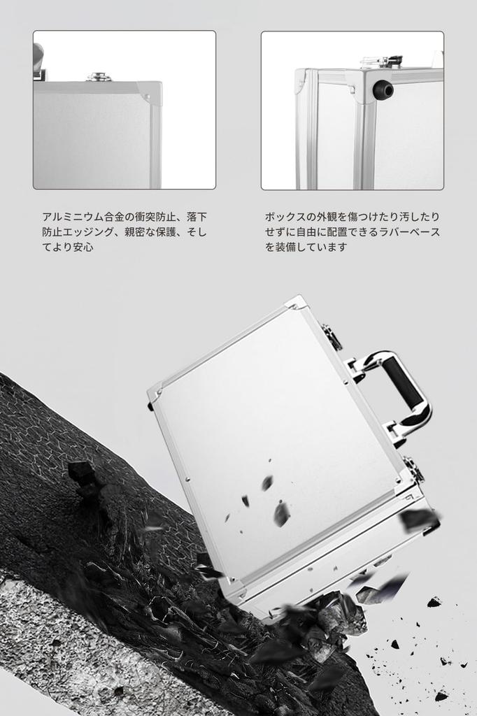 DODOGOD New Aluminum Alloy Tool Box Storage Box with Removable Dividers Multifunctional Tool Box Aluminum with Lock Attache Case Valuables Storage Box