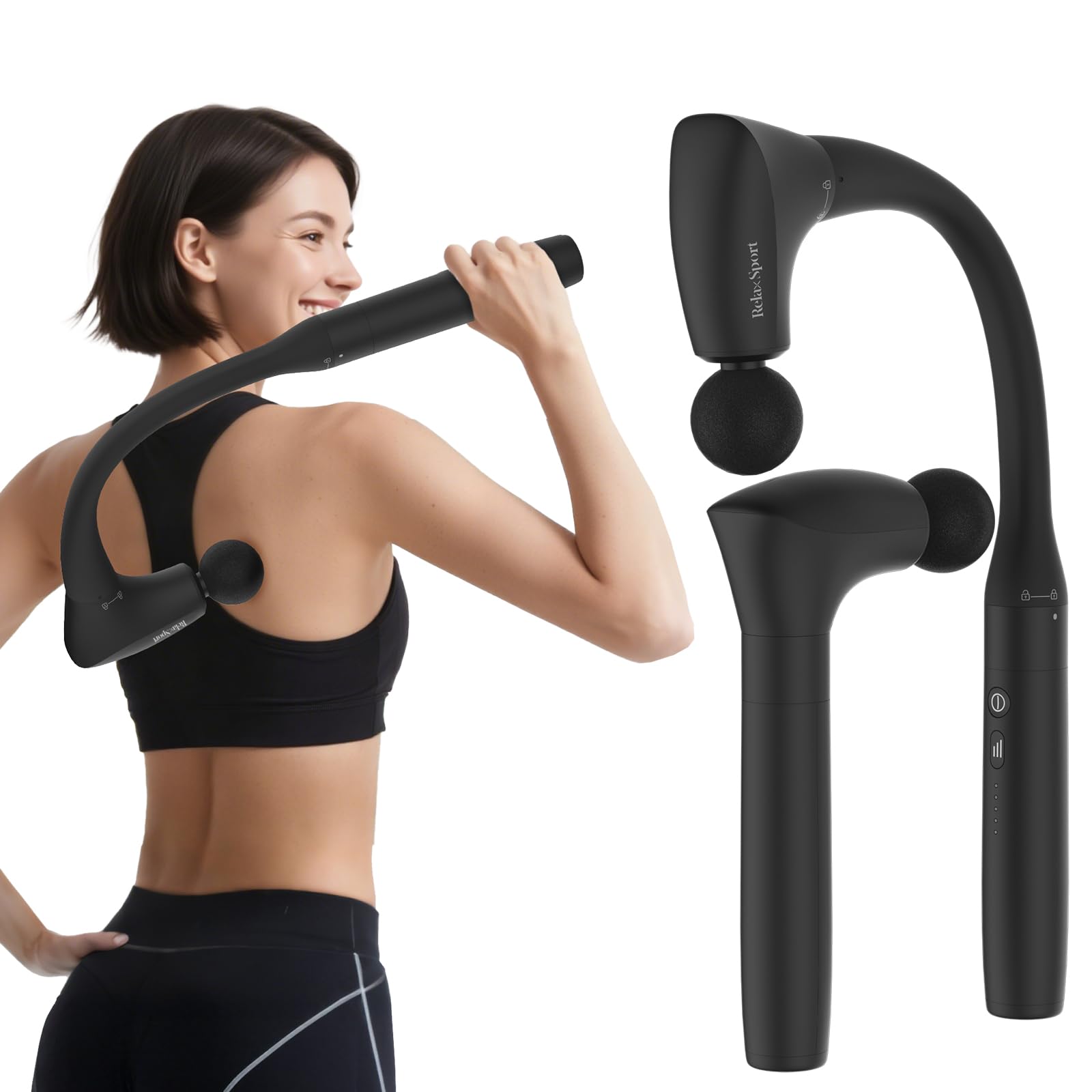 

Myofascial Release Gun Reach your back with a detachable extension handheld 10mm fast Japanese instruction manual perfect as a warranty [2-in-1