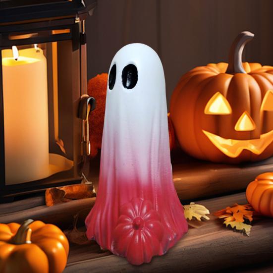 1/3Pcs Colorful Ghost Ornament with Pumpkin Decor Resin Desktop Decoration Halloween Props Whimsical Figurines