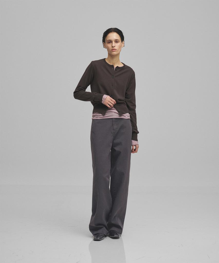 ANOTHER OFFICE WOMEN W. Garment Twill Curved Pants (Sumi)